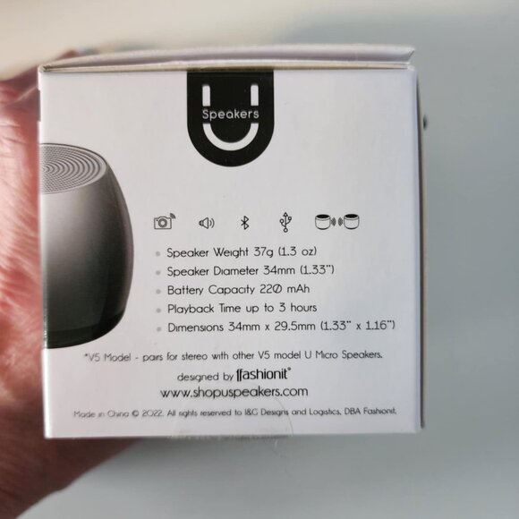 EUC U Wireless Speaker with Carry Clip - Micro Hematite Mirror - Picture 4 of 7